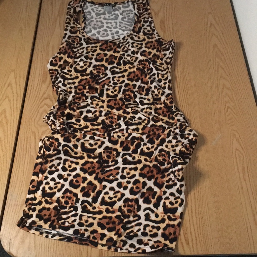 New Womens Sexy Venus leopard print Ruched Dress Stretchy Soft Sizes Sm Med & 1X